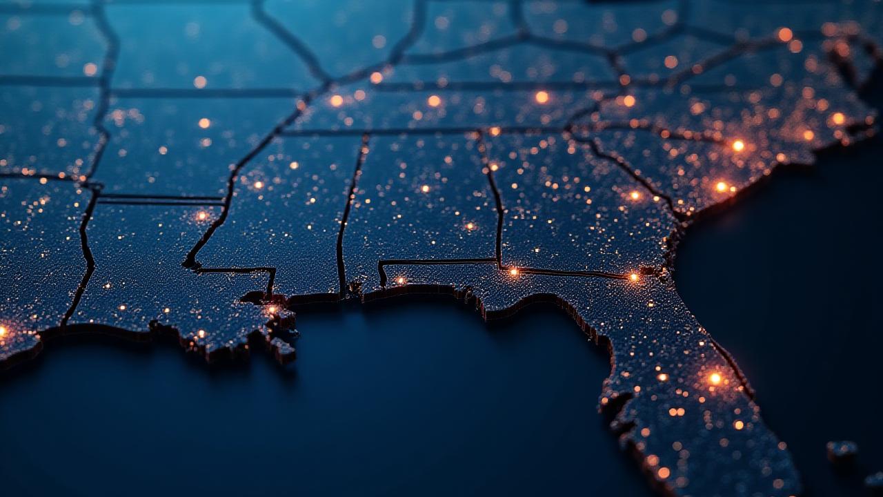 Simmons Trucking regional service map highlighting Mississippi and surrounding Southeast states